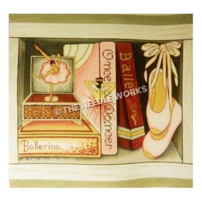 ballet books with slippers and jewelry box with dancing ballerina