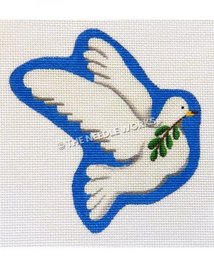 flying white dove carrying olive branch