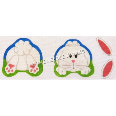 white bunny tail and face with separate ears