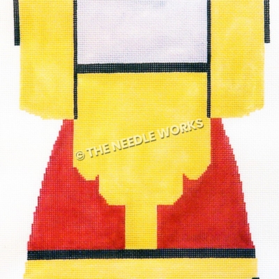 yellow, white and red kimono with black border