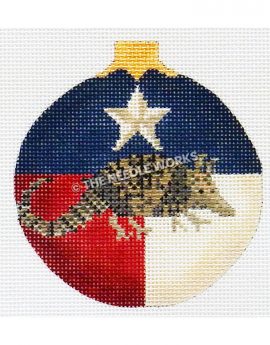 Texas flag ornament with armadillo