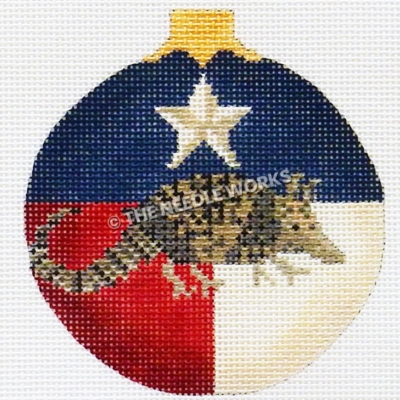 Texas flag ornament with armadillo
