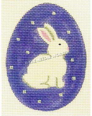 purple Easter egg with white bunny