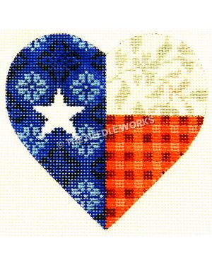 heart with Texas flag and decorative patterns in each color