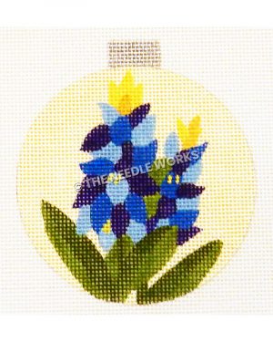 yellow ornament with bluebonnets