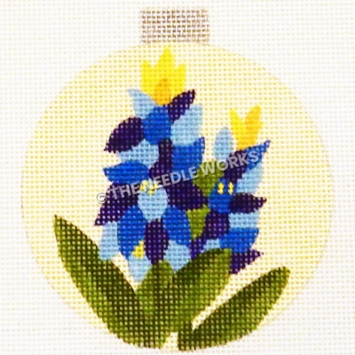 yellow ornament with bluebonnets