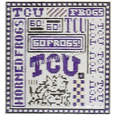 square with TCU pattern assortment including horned frog outline