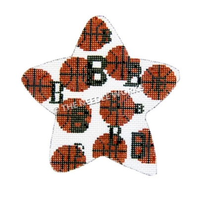 white square with basketballs and green "B"s