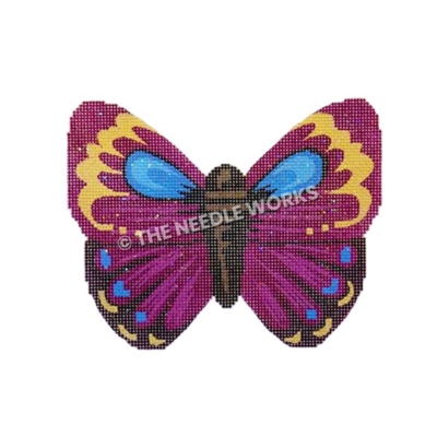 purple, blue, yellow and black butterfly