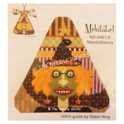 triangle ornament with green witch with orange hair