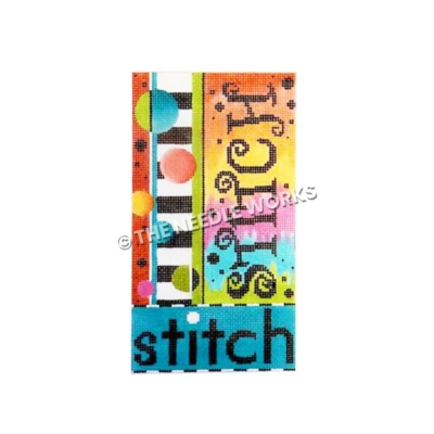 stitch written on colorful block background