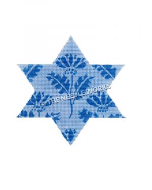 blue star with flower design