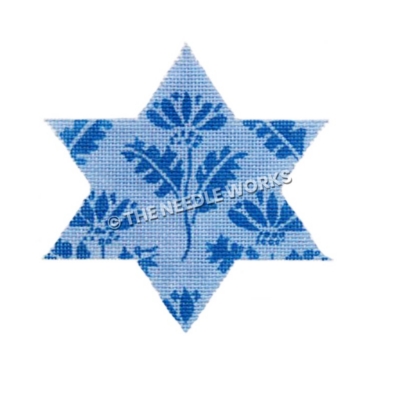 blue star with flower design