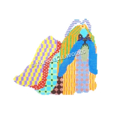 colorful patchwork lhasa apso