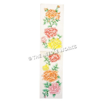 pink, orange, and yellow flowered on white eyeglass case