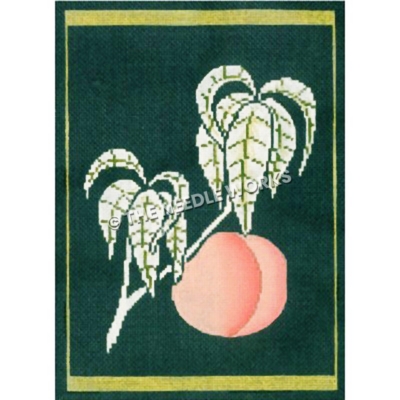 white and green leaves with peach on green background