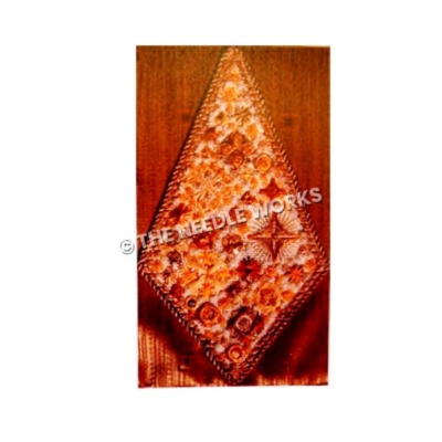 diamond facet with amber floral details