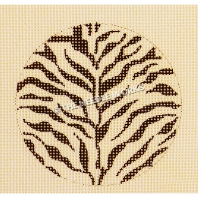 white round ornament with zebra pattern