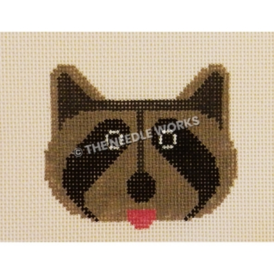 raccoon face with pink tongue sticking out