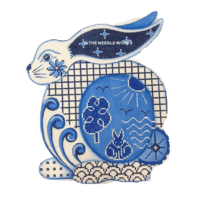 BUNNY, BLUE AND WHITE