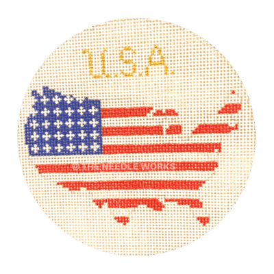 FLAG/USA ROUND ORNAMENT