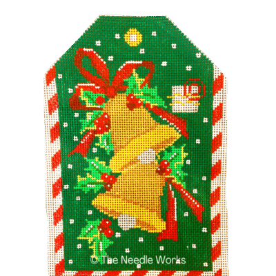 GIFT TAG-GOLD BELLS & HOLLY