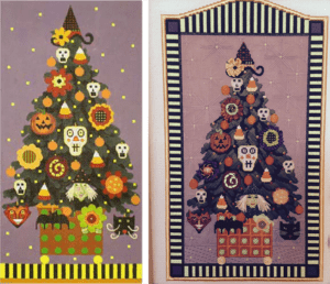 susan portra's Halloween Topiary canvas by Melissa Shirley before and after