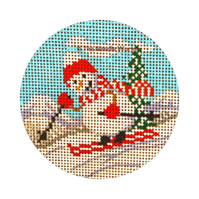 SKIING SNOWMAN ROUND