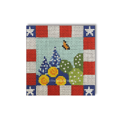 TEXAS COLLAGE SQ ORNAMENT