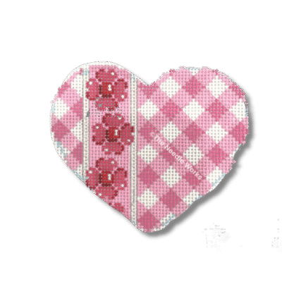 PINK/WHITE LATTICE HEART W/FLRS