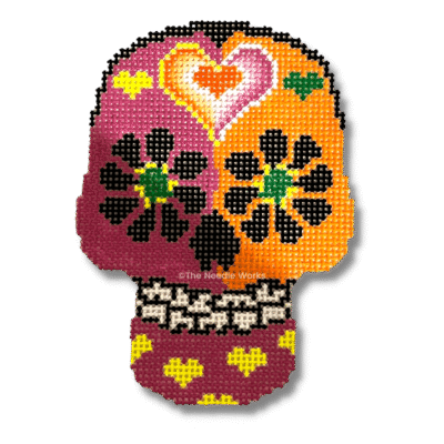 ORANGE/PURPLE SUGAR SKULL