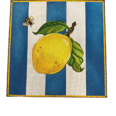LEMON W/BEE & BLUE STRIPES