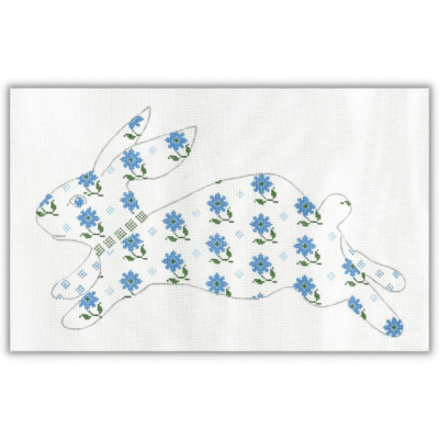 RUNNING BUNNY WITH FLOWER AND D