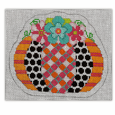 PINK AND ORANGE PLAID PUMPKIN