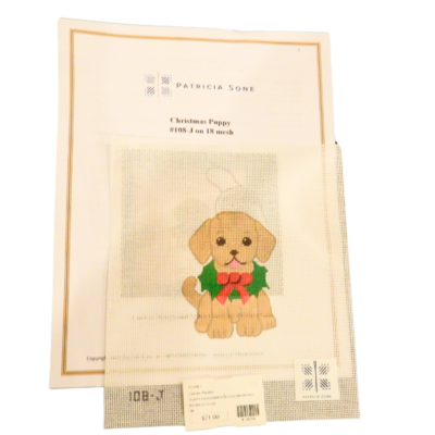 PUPPY WITH WREATH COLLAR WITH S