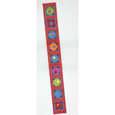 Geometric Red Double Sided Key Fob