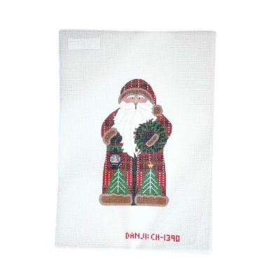 Father Christmas - Red with Wreath and Lantern