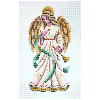 NATIVITY ANGEL W/GREEN SASH