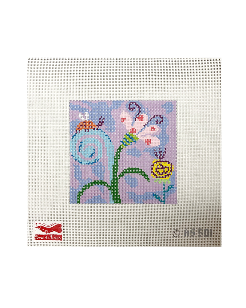 Purple Flower and Snail