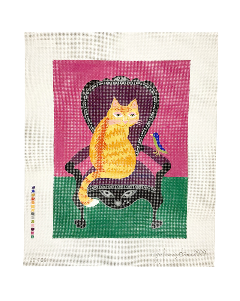 Cat in a Velvet Chair