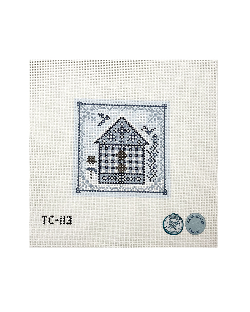 Winter Birds Blue House