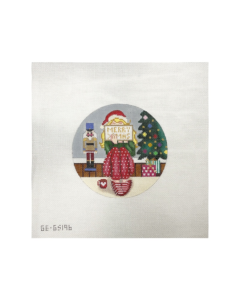 Christmas Stitching Girl Ornament