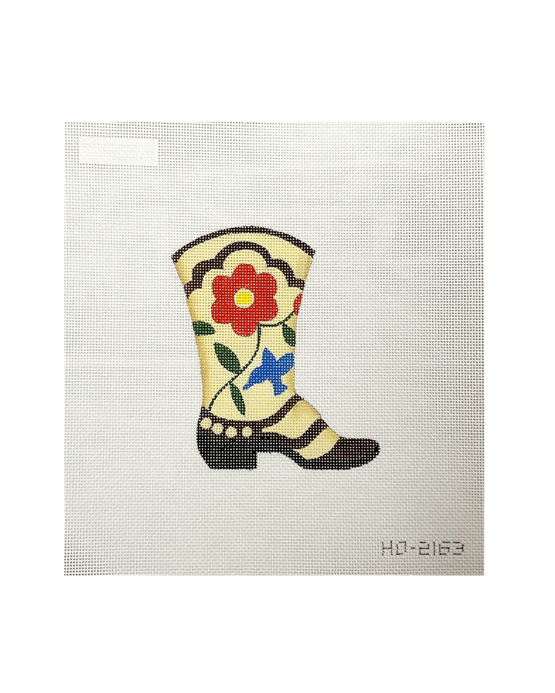 COWBOY BOOT #1 W/FLOWERS