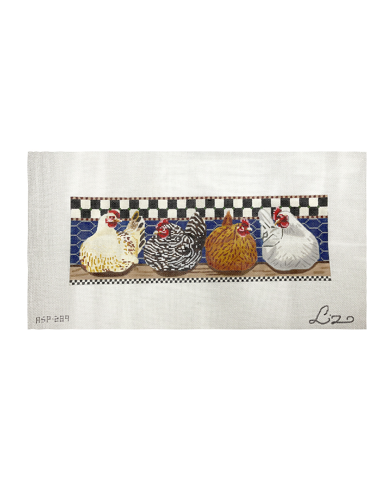 Four Chickens in the Coop