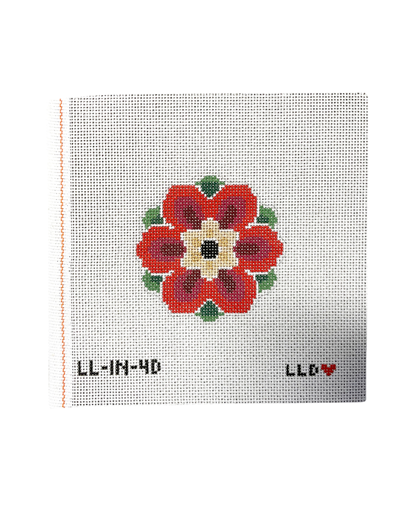 Red and Gold Geometric Flower