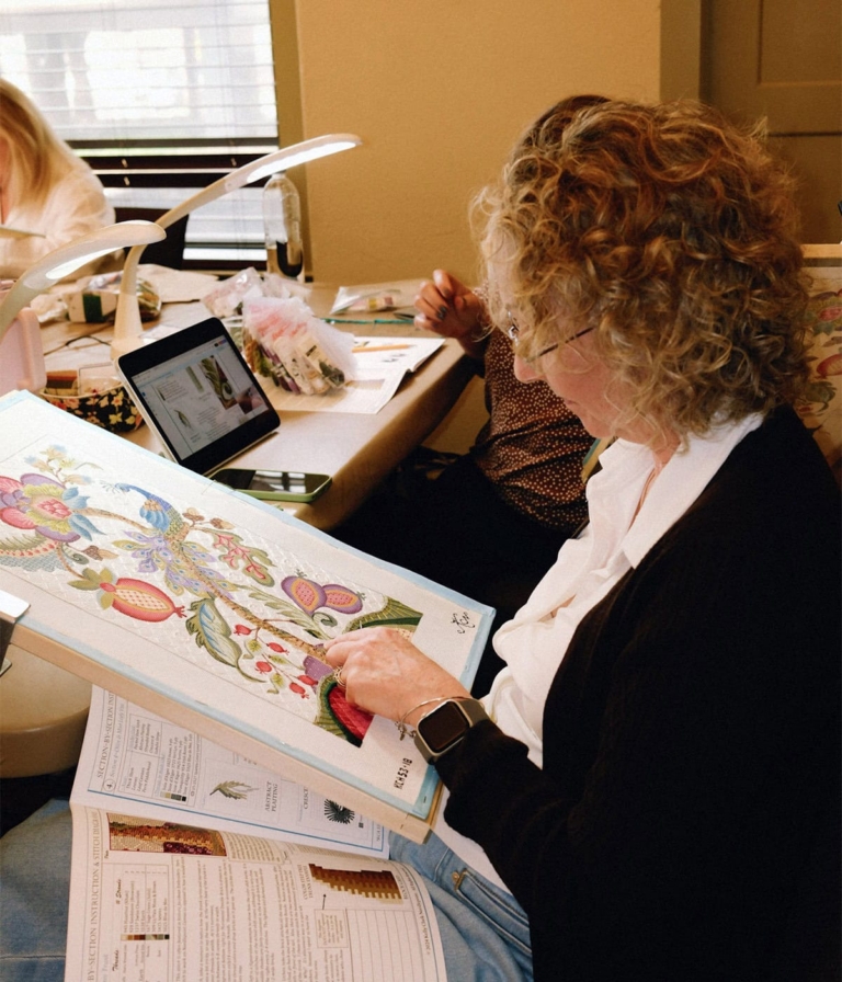 needlepoint class stitcher