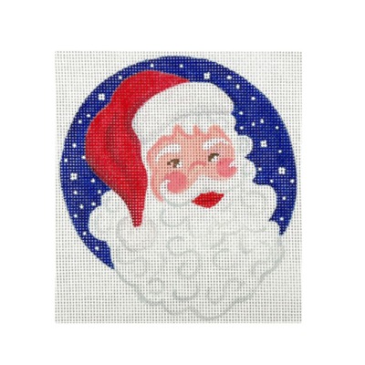 Santa Face on Snowy Night