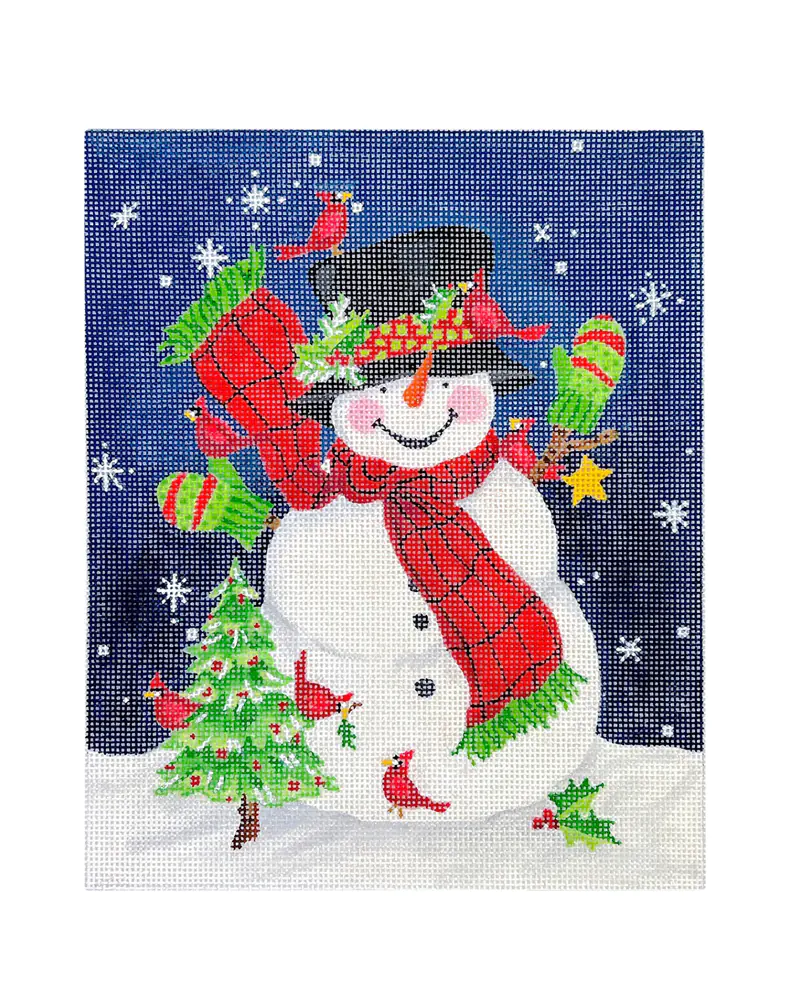 Snowman with Green Mittens