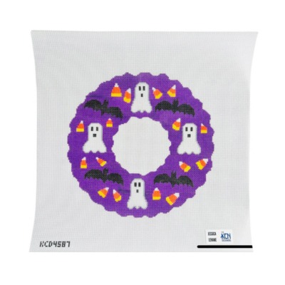 Ghost and Bat Halloween Wreath