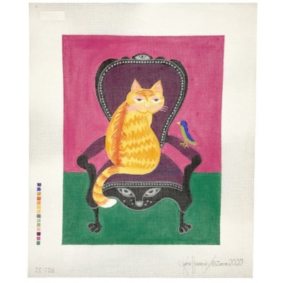 Cat in a Velvet Chair